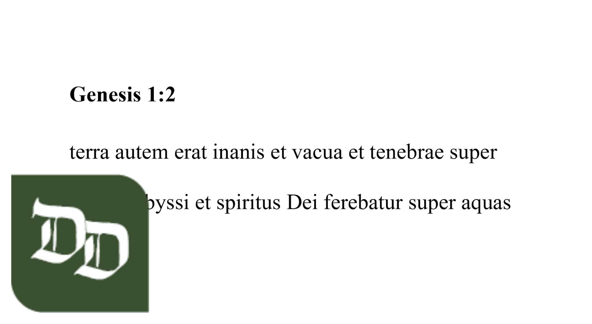 Genesis 1:2 Latin Vulgate