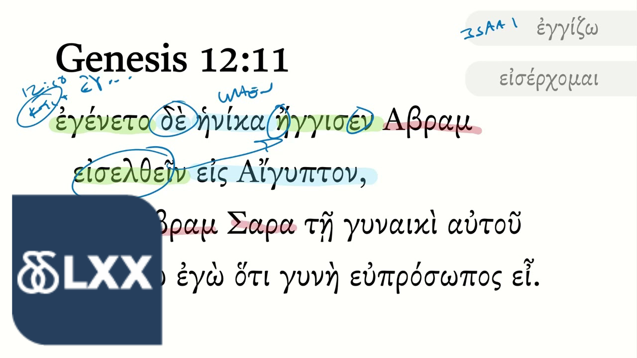 Genesis 12:11 Septuagint