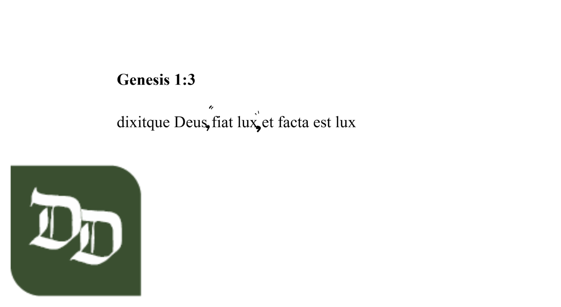 Genesis 1:3 Latin Vulgate