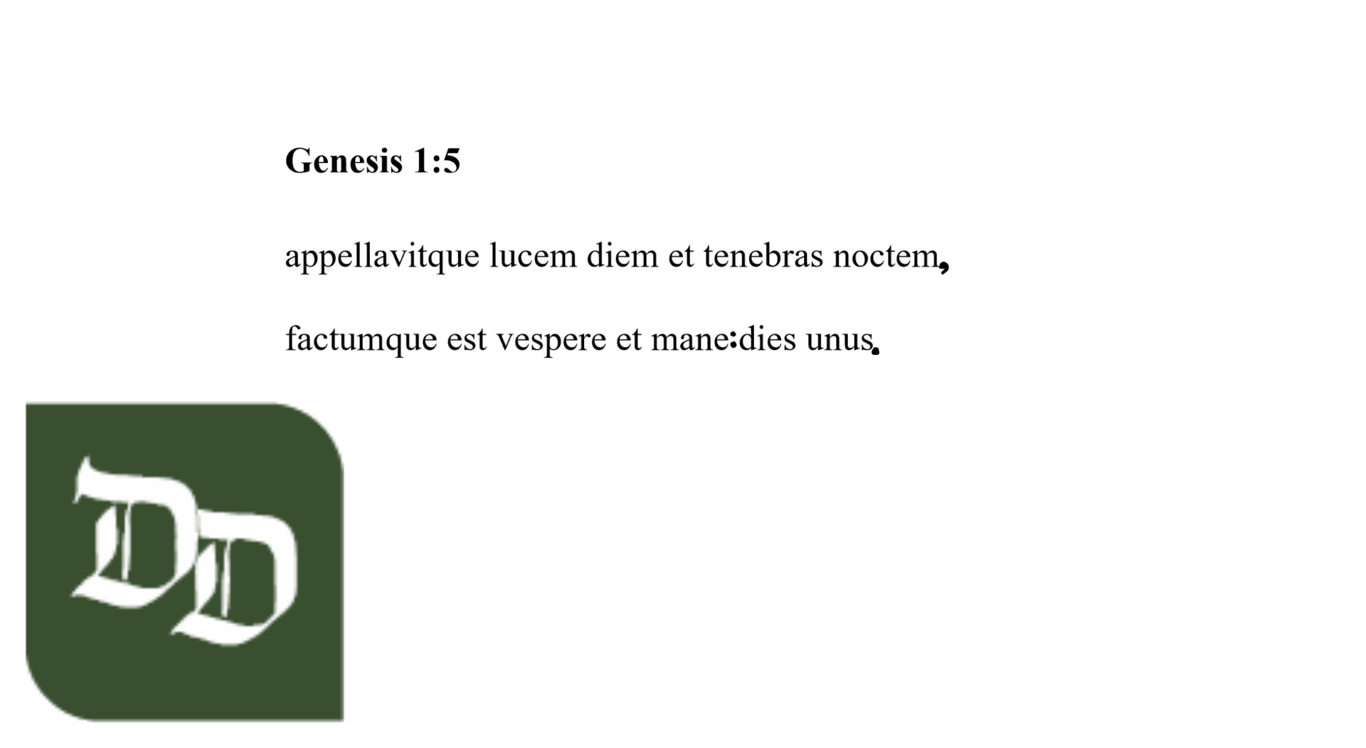 Genesis 1:5 Latin Vulgate