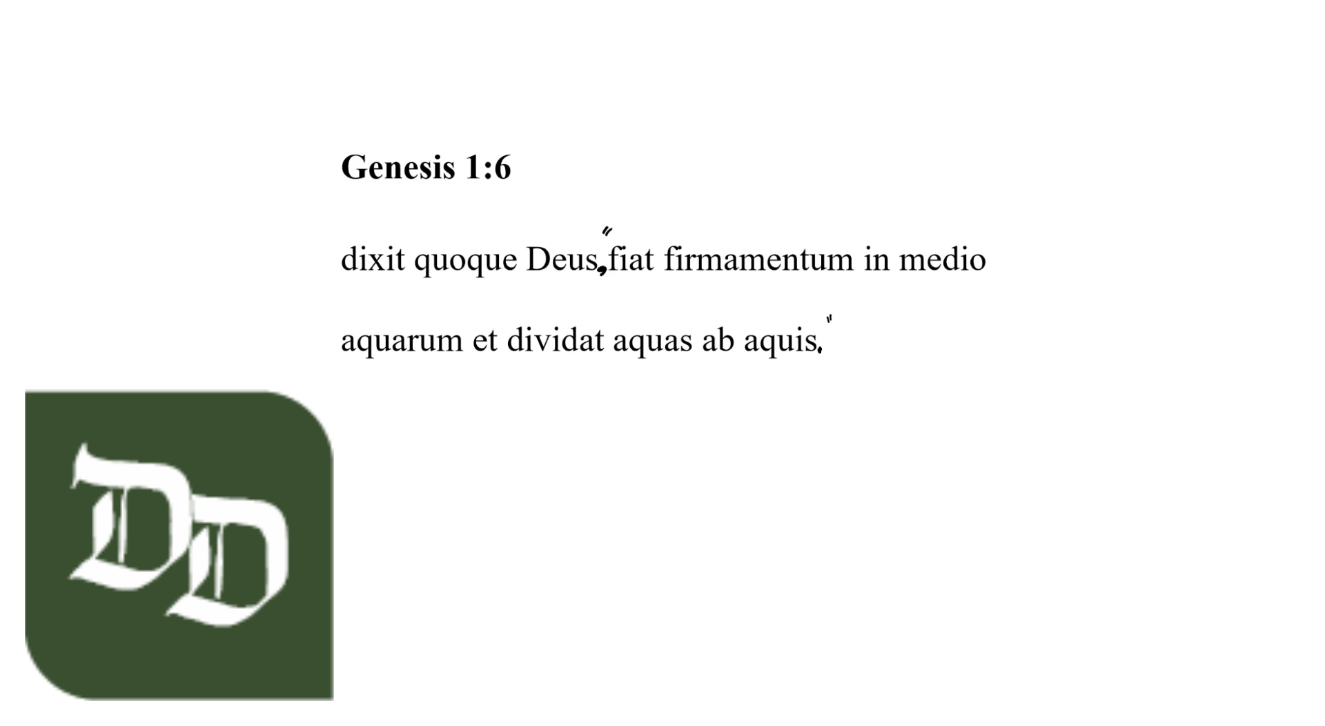 Genesis 1:6 Latin Vulgate