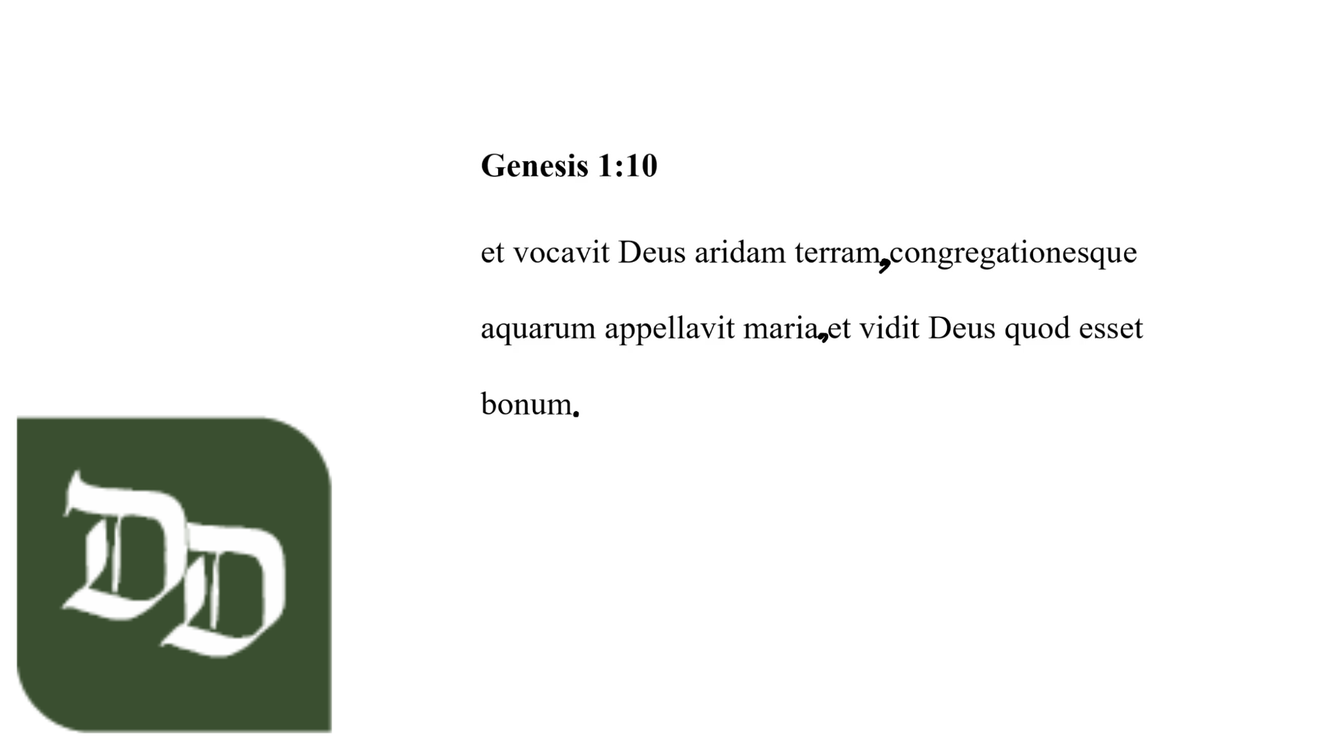 Genesis 1:10 Latin Vulgate