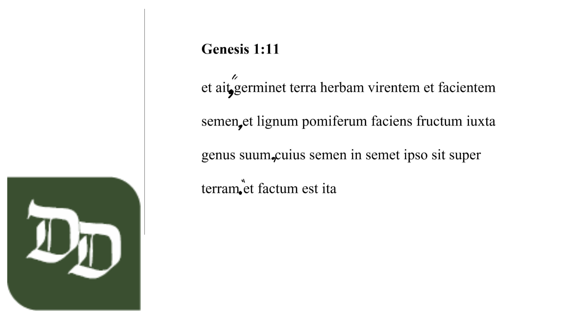 Genesis 1:11 Latin Vulgate