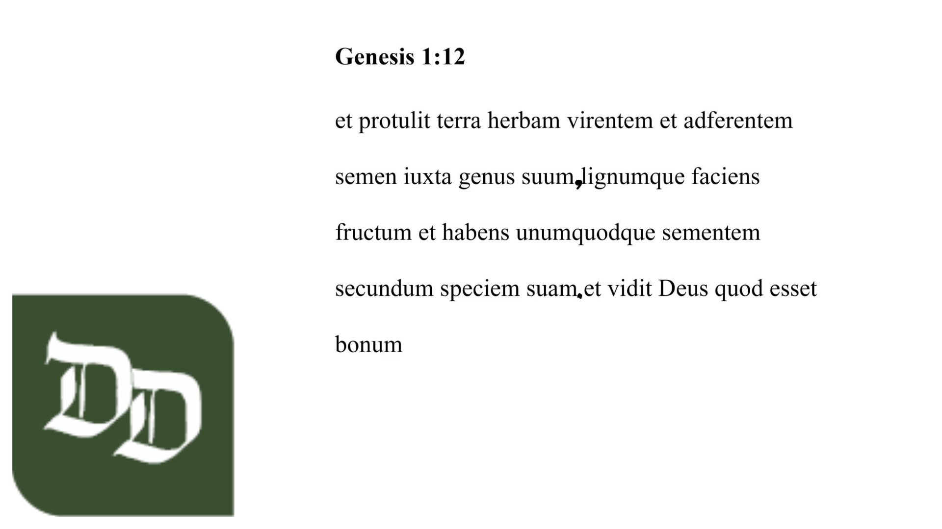 Genesis 1:12 Latin Vulgate