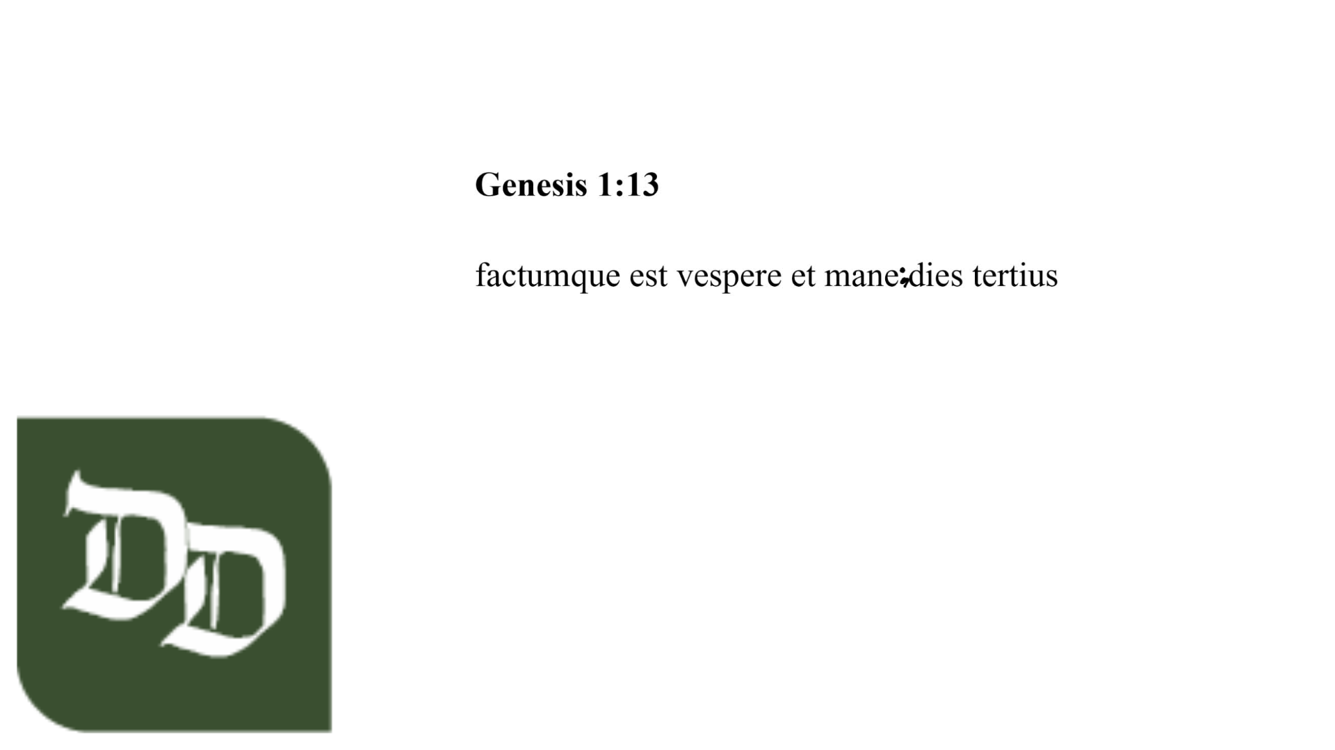 Genesis 1:13 Latin Vulgate