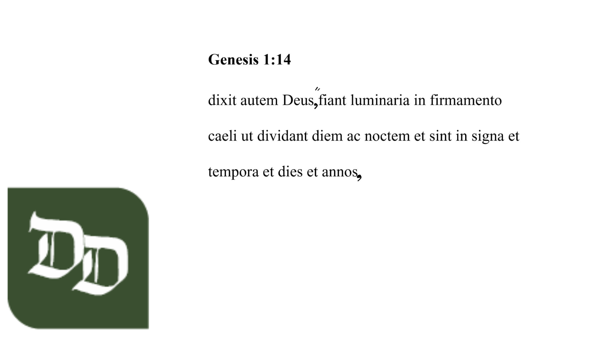 Genesis 1:14 Latin Vulgate
