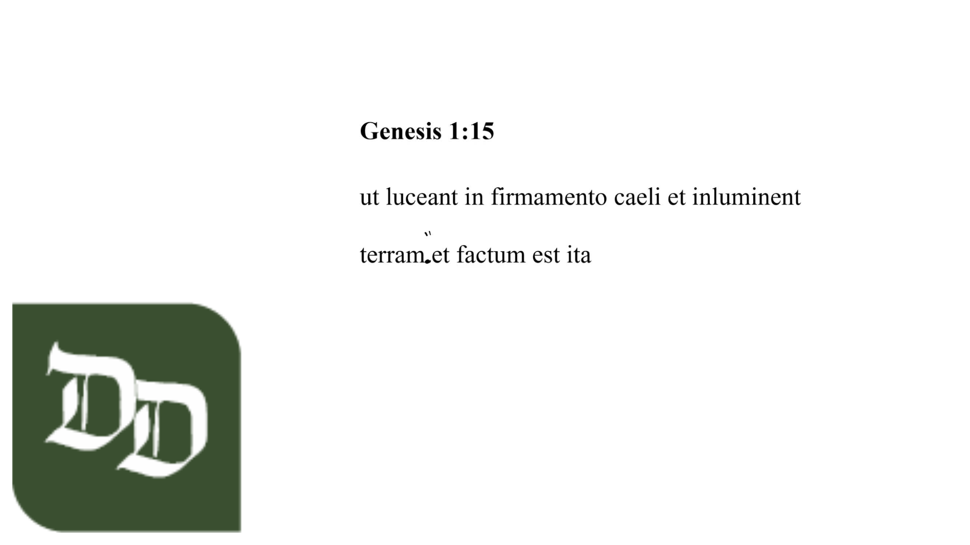 Genesis 1:15 Latin Vulgate