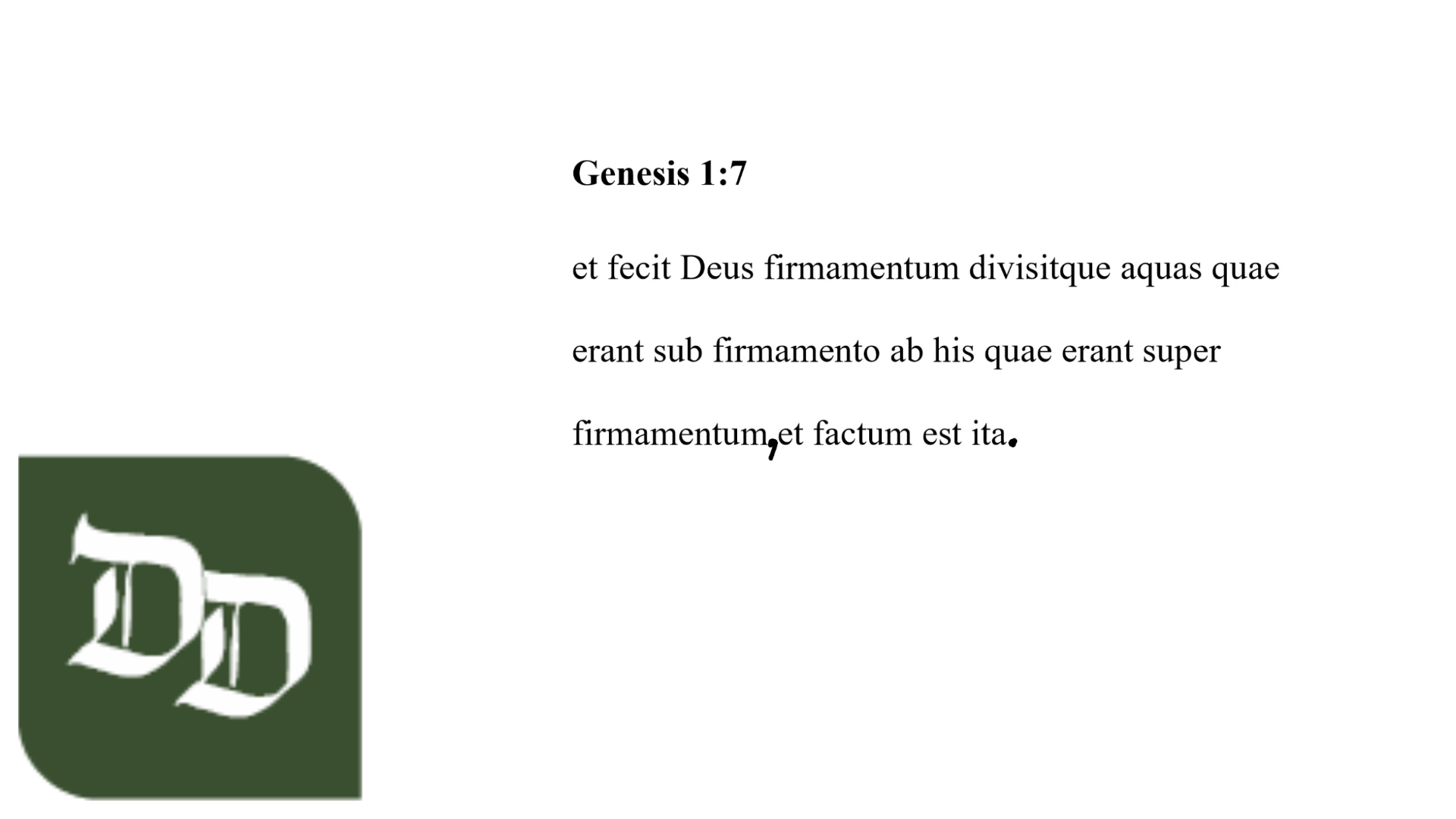 Genesis 1:7 Latin Vulgate
