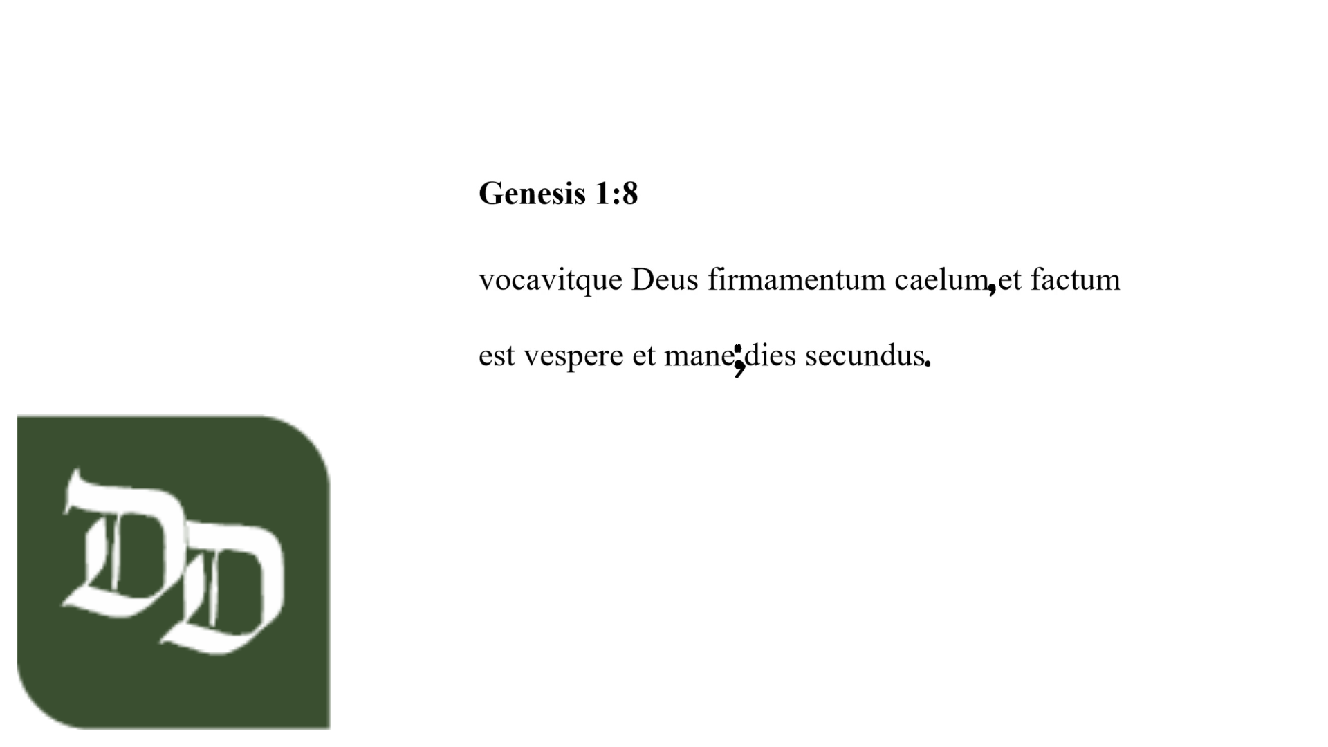 Genesis 1:8 Latin Vulgate