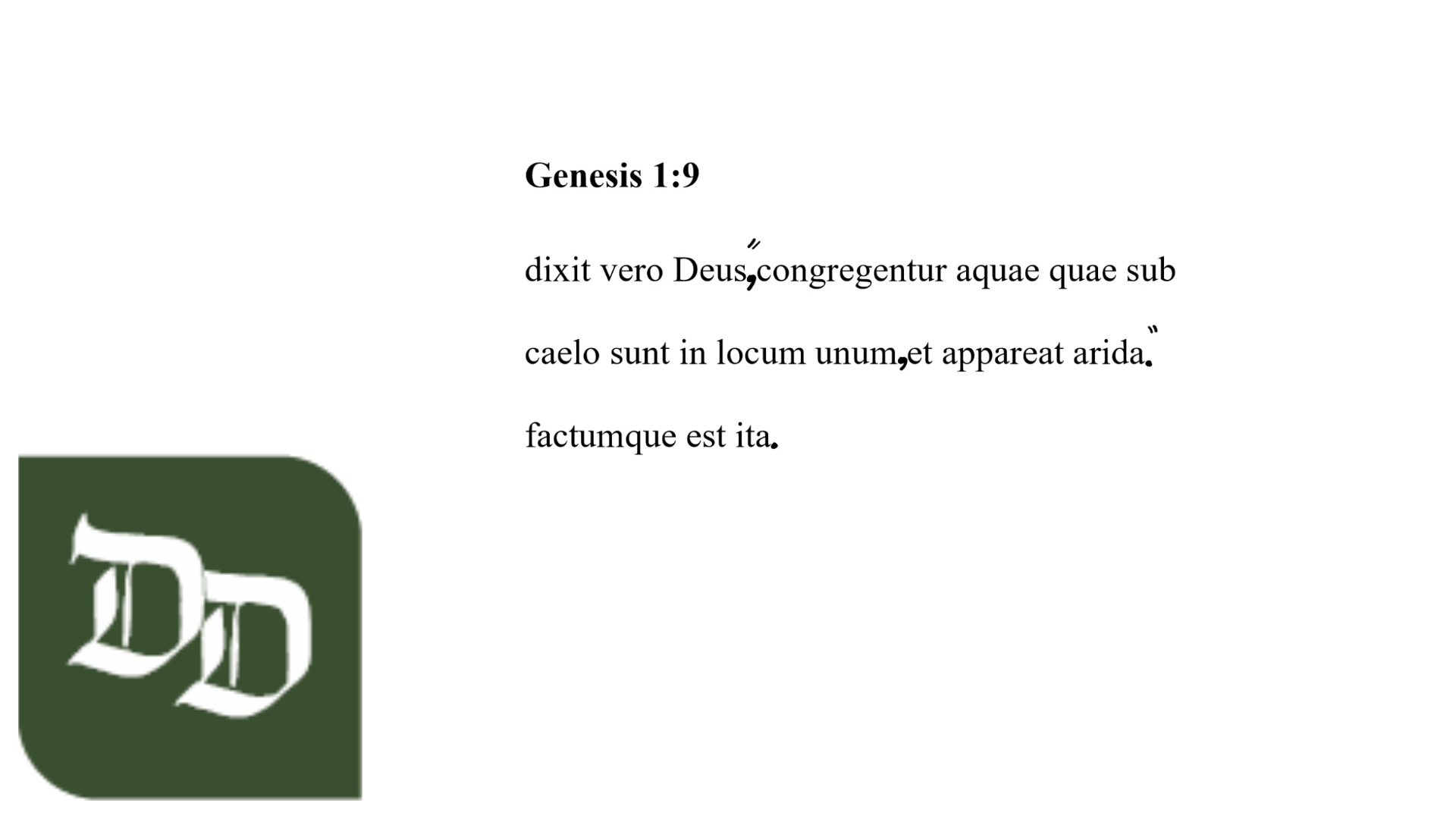 Genesis 1:9 Latin Vulgate