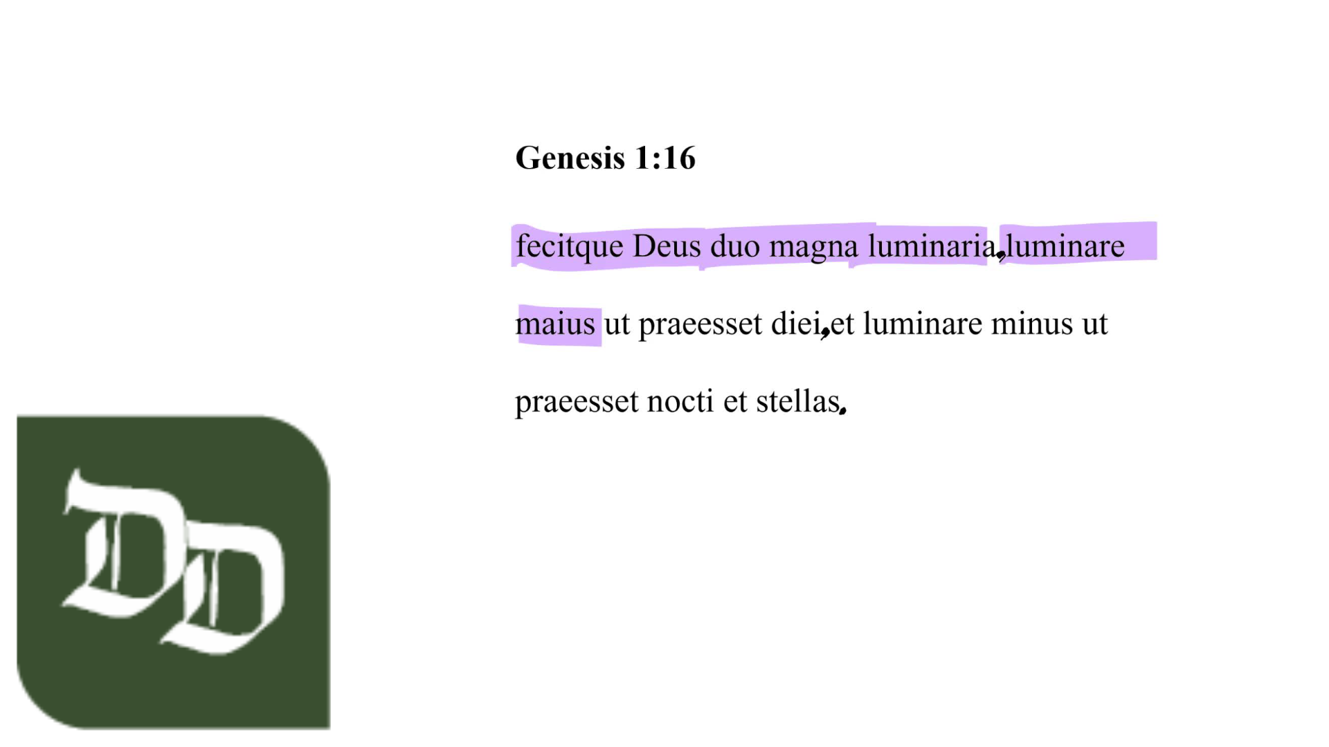 Genesis 1:16 Latin Vulgate