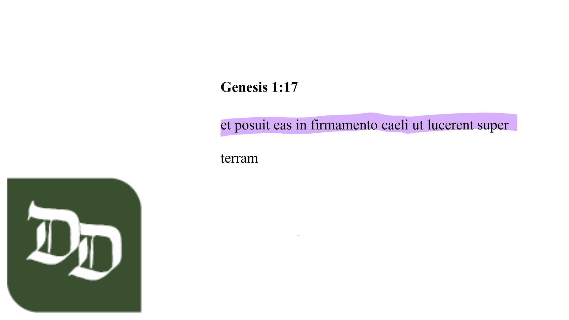 Genesis 1:17 Latin Vulgate
