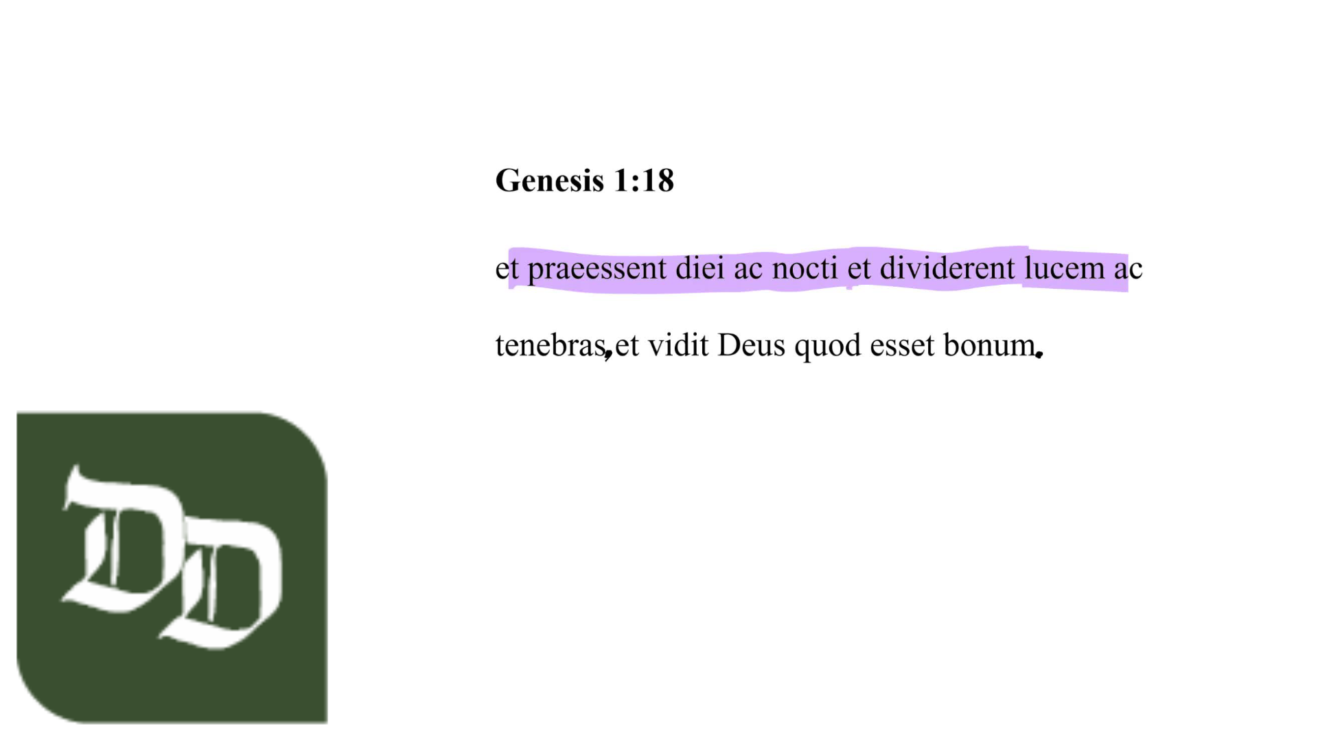 Genesis 1:18 Latin Vulgate