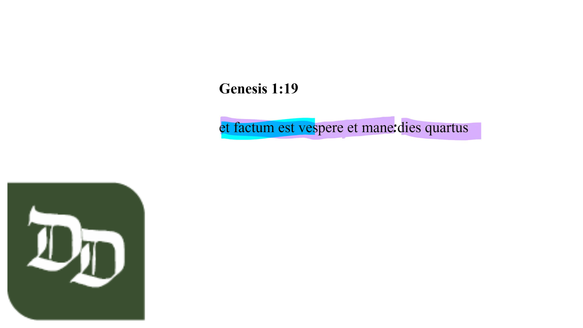 Genesis 1:19 Latin Vulgate