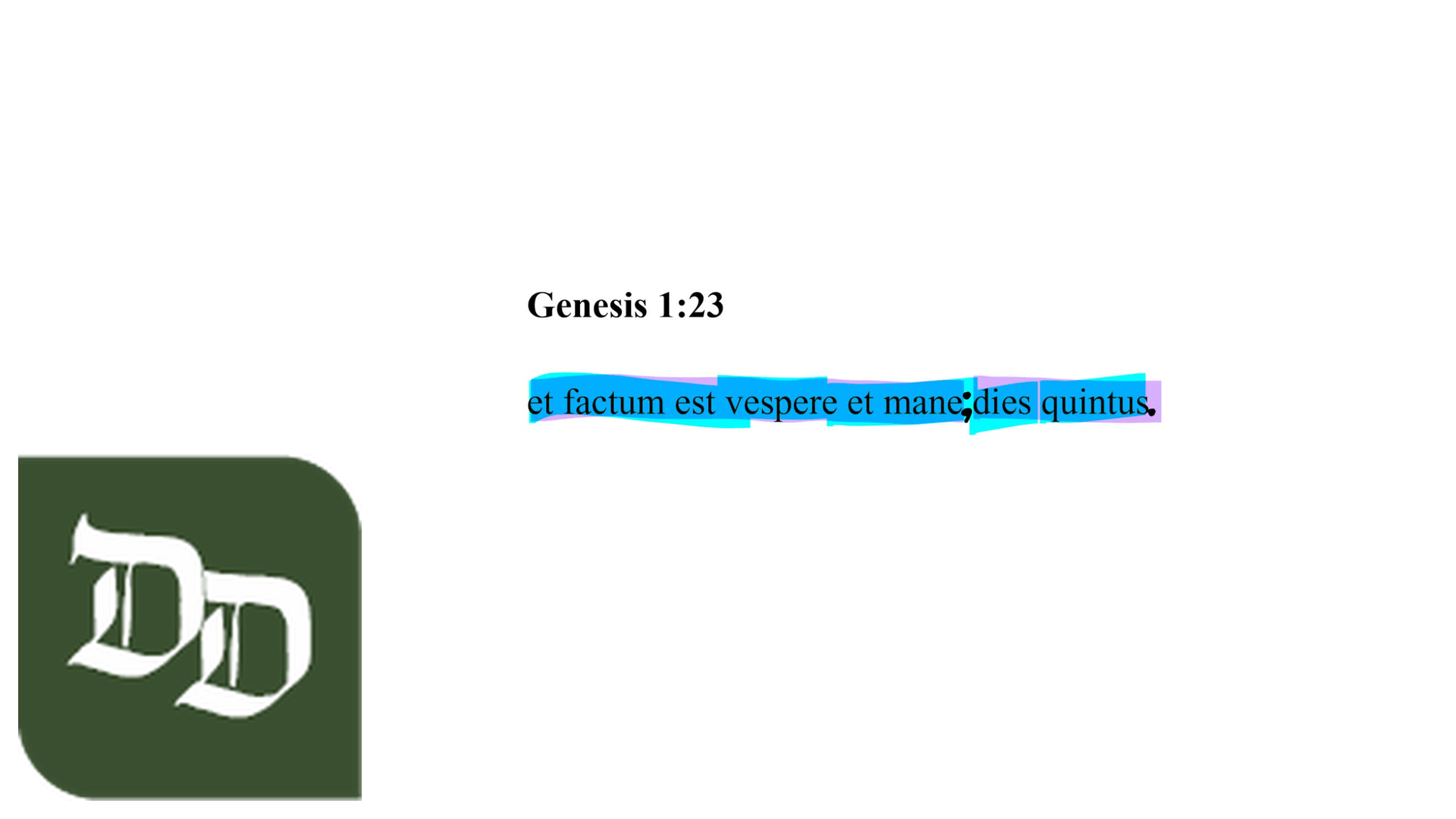 Genesis 1:23 Latin Vulgate