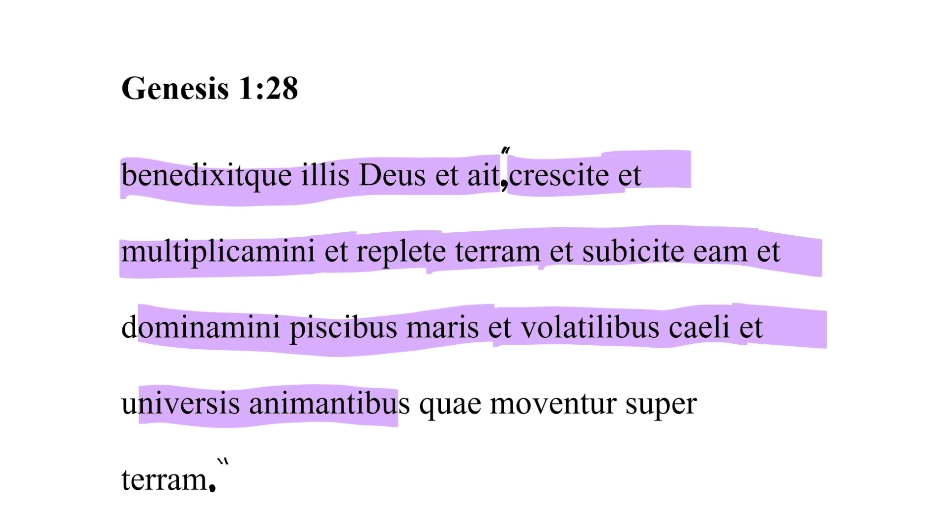 Genesis 1:28 Latin Vulgate